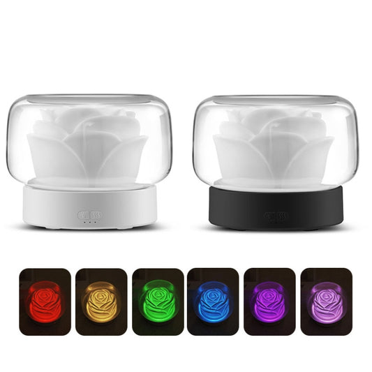400ml Rose Aromatherapy Diffuser Timing Humidifier with Seven-color Light,CN Plug(Gray) by buy2fix