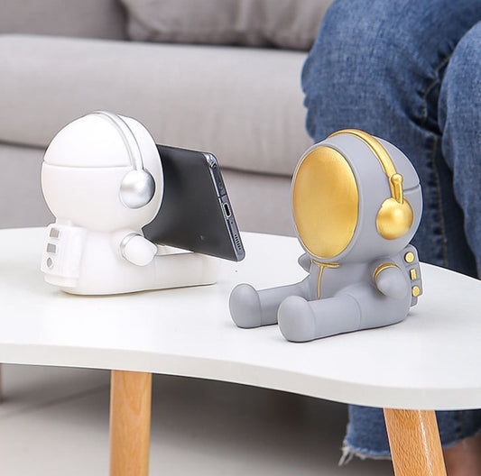 Astronaut Tablet Phone Bracket Desktop Phone Holder Ornaments(Gray) by buy2fix
