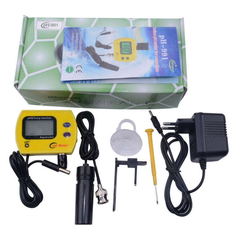 PH Tester Durable Acid Meter Swimming Pool Temperature Monitor With Backlight, Plug Type: US Plug by buy2fix