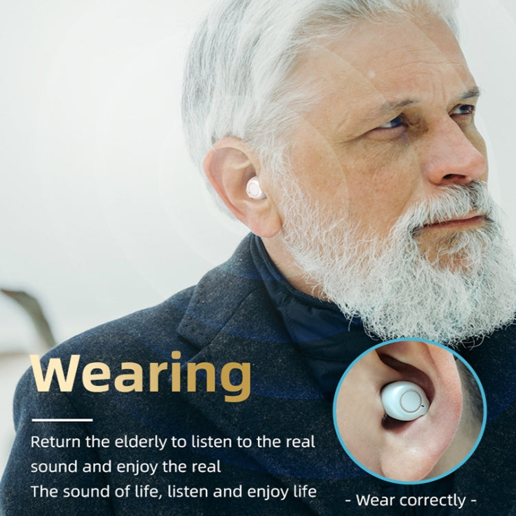GM-902 Wireless Magnetic Charging Hearing Aids Elderly Sound Amplifier(Skin-color+Black) by buy2fix