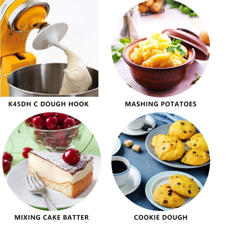 K5ADH-16 For KitchenAid 6QT Bowl-Lift Stand Mixers Home Restaurant Baking Dough Hook Mixing Tools by buy2fix
