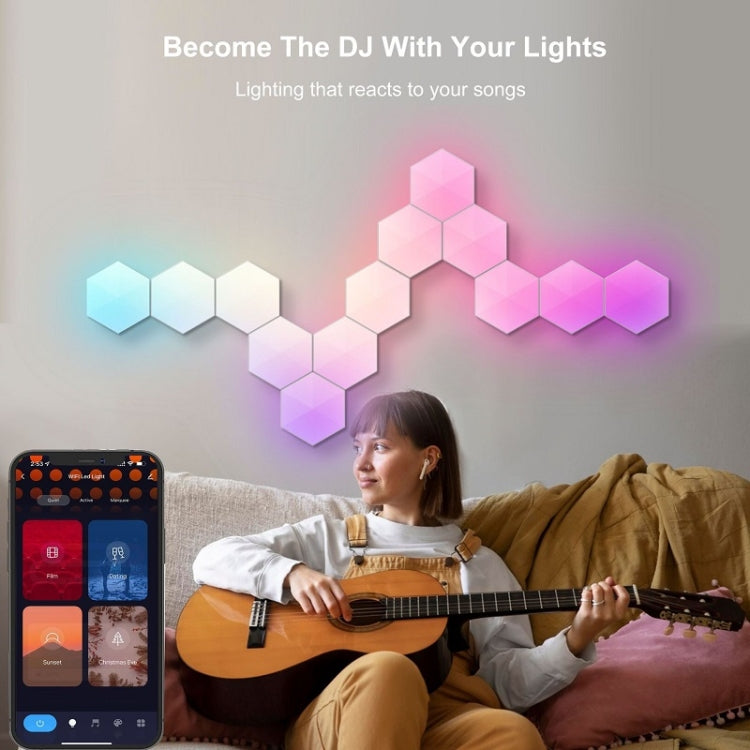 12pcs / Set Gaming Ambient Light Smart Chiclet Backdrop Quantum Wall Light, Versions: Bluetooth by buy2fix