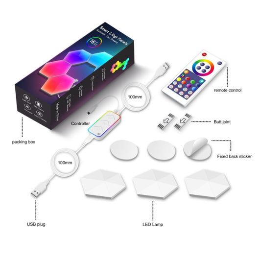 Gaming Ambient Light Smart Chiclet Backdrop Quantum Wall Light, Versions: WIFI(3 PCS/Set) by buy2fix