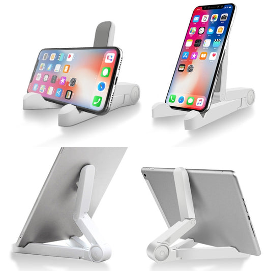 54356 Multifunctional Desktop Universal Foldable Triangular Phone Holder(White) by buy2fix