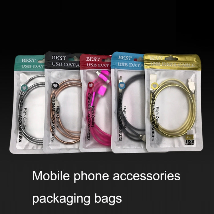 100PCS XC-0014 USB Data Cable Packaging Bags Pearl Light Ziplock Bag, Size: 10.5x15cm (Blue) by buy2fix
