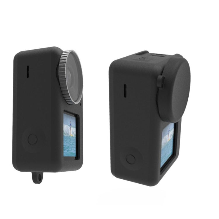 For DJI Osmo Action 3 Silicone Protective Case Lens Cap(Blue) by buy2fix