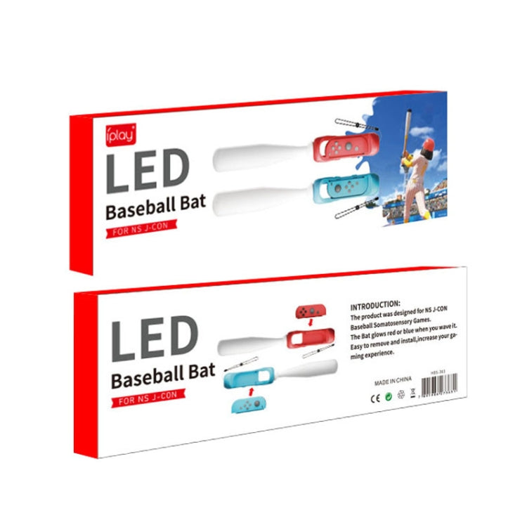 For Nintendo Switch OLED IPLAY HBS-363 Baseball Grip Assembly Gamepad Game Accessories(Red Blue) by buy2fix