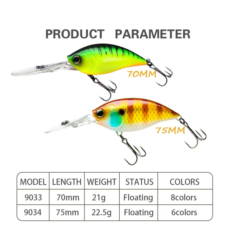 CB033/H 2pcs Inner Laser Deep Dive Sea Fishing Rock Fat Fake Bait Plastic Stiff Bait by buy2fix