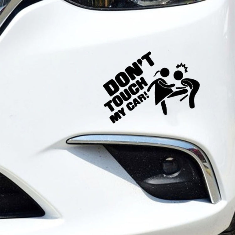 10pcs Car Sticker Do Not Touch My Car Personalised Reflective Warning Sticker(Black) by buy2fix