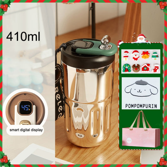 Relea JV012237 Portable Stainless Steel Coffee Insulation Cup, Style: Digital Model+Christmas Gift Bag (Black) by buy2fix