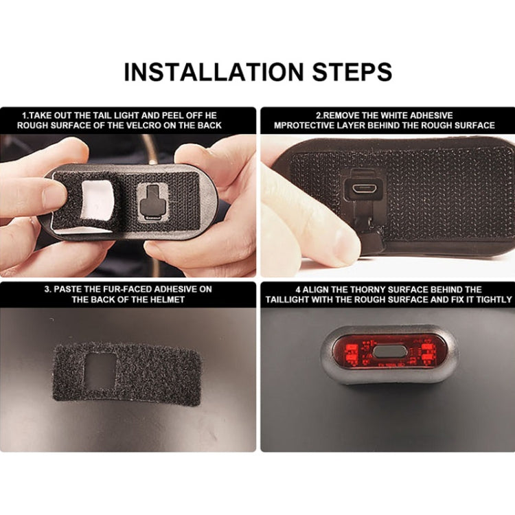 Motorbike Helmet Warning Light USB Rechargeable Waterproof Tail Light, Specification: 4 Beads by buy2fix