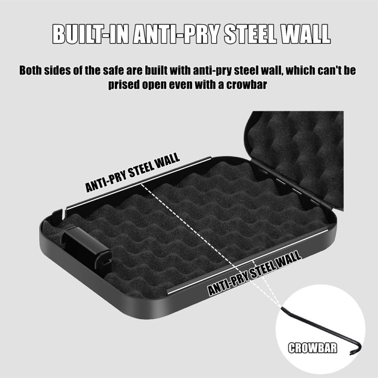 Fingerprint / Password Metal Anti-theft Car Safety Box Valuables Storage Safety Box, Model: OS300C (Black) by buy2fix