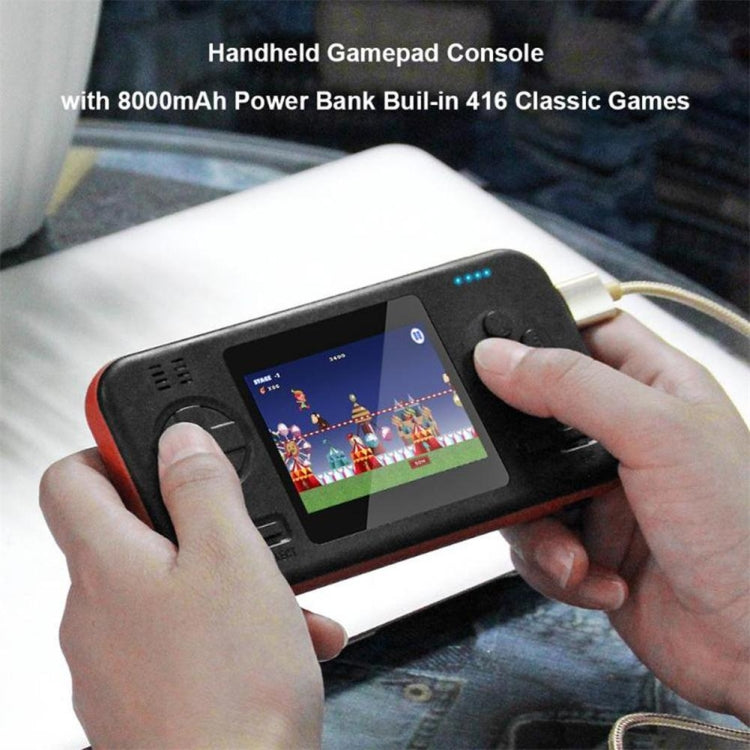 416 Pocket Console Portable Color Screen 8000mAh Rechargeable Game Machine(Black Orange) by buy2fix