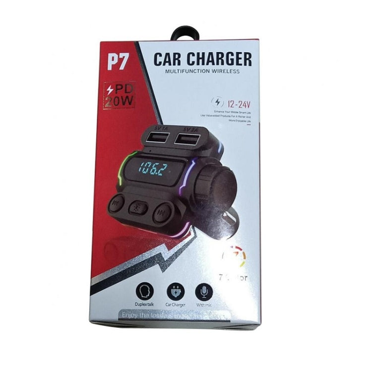 P7 PD20W QC3.0 Dual Fast Charging Car MP3 Player FM Transmitter(Color Box) by buy2fix