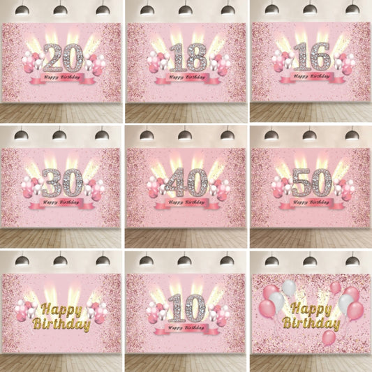 1.5x1m Cartoon Digital Birthday Balloon Party Scene Photographic Backdrop(Mdt11148) by buy2fix