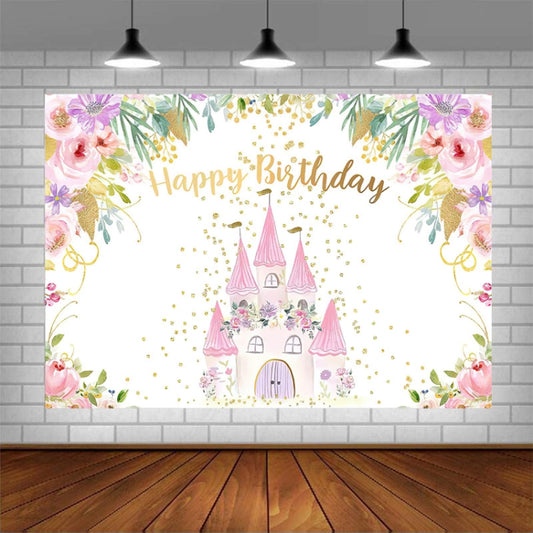 1.5m X 1m Cartoon Castle Photography Background Cloth Birthday Party Scene Decoration by buy2fix