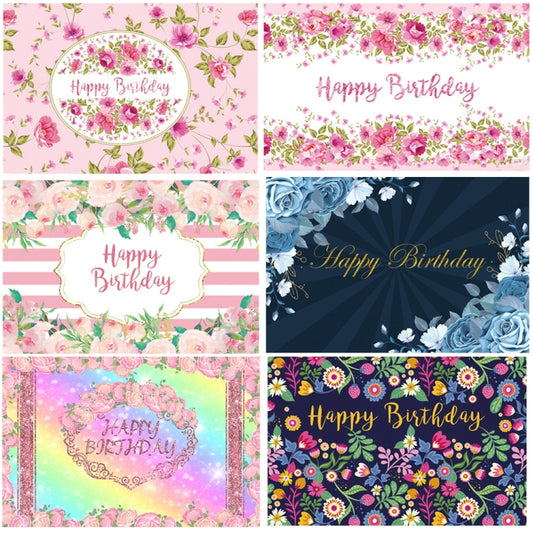 1.5m x 1m Flower Series Happy Birthday Party Photography Background Cloth(Msd00713) by buy2fix
