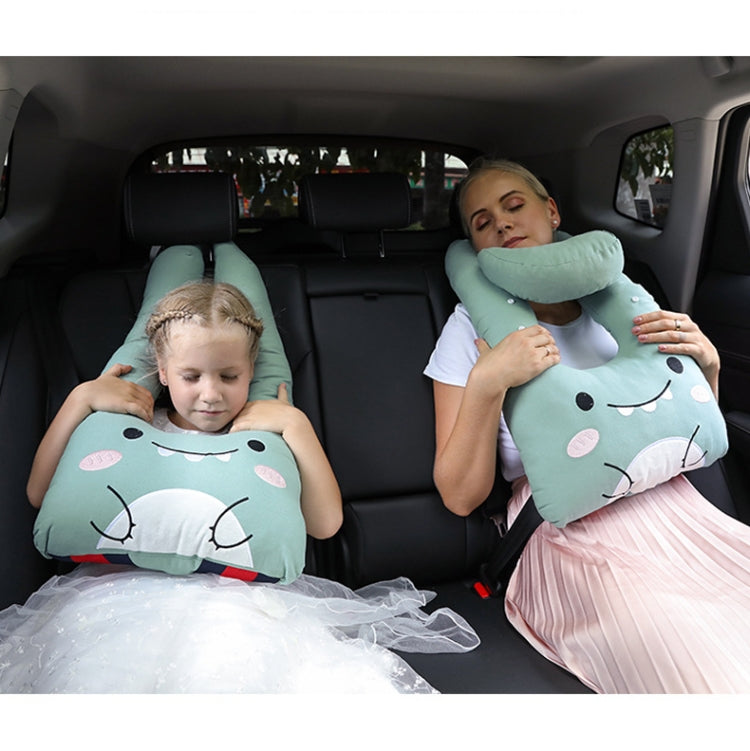 8146 Cartoon Adjustable Car Children Sleep Safety Belt U-shaped Neck Pillow(Yellow Cat) by buy2fix