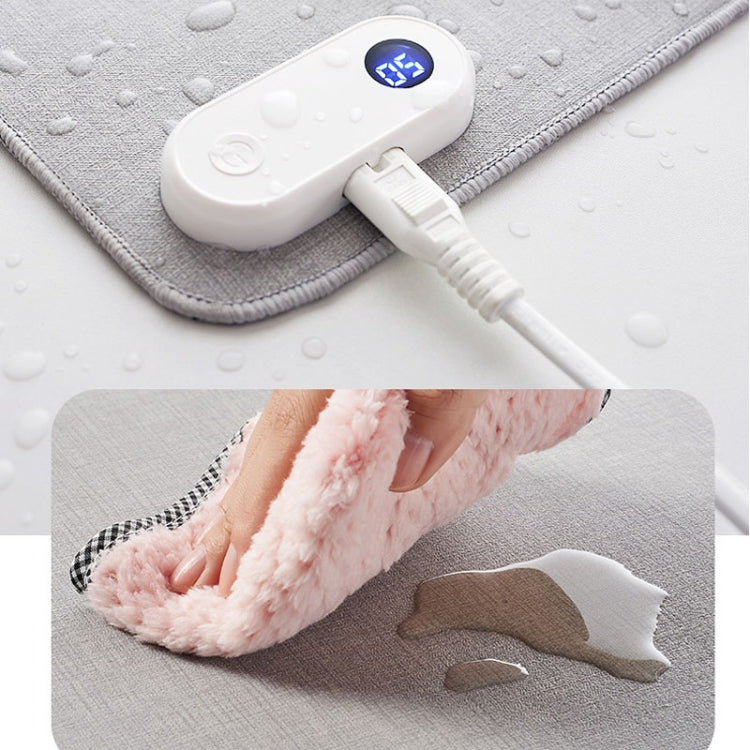 150W 80x33cm Heated Mouse Pad Digital Display Adjustable Hand Warmer Desk Pad 220V EU Plug Gray by buy2fix