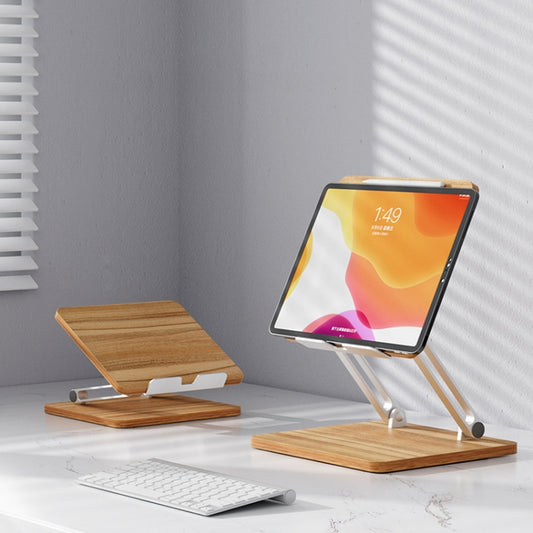 AP-2DP Desktop Liftable Wooden Tablet Laptop Support Stand(Darkwood) by buy2fix