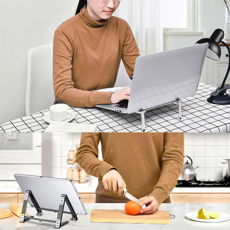 X23 3 In 1 Portable Storage Foldable Aluminum Phone Tablet Stand(Silver) by buy2fix