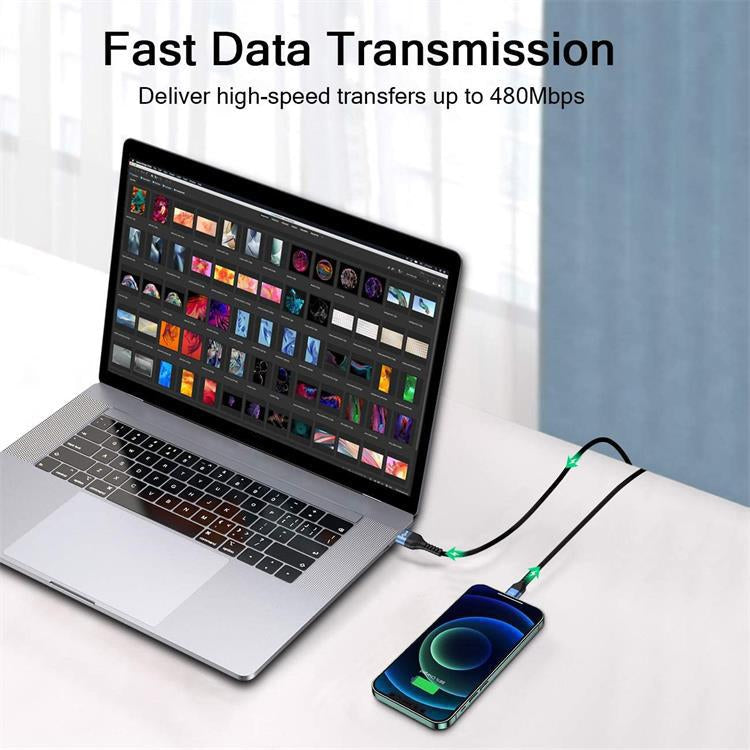 QGeeM MF01 USB-A To 8 Pin Phone Tablet Fast Charging Data Cable, Length: 1m by QGeeM