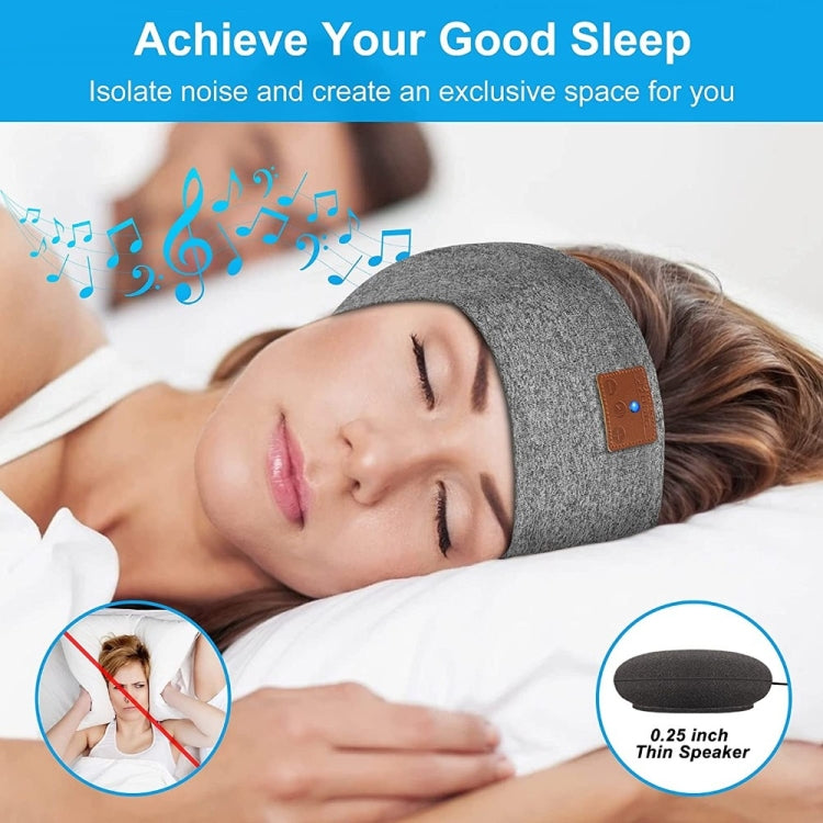 Bluetooth Headband Headphones Sleep Mask for Side Sleeper Workout Running(Hemp Gray) by buy2fix