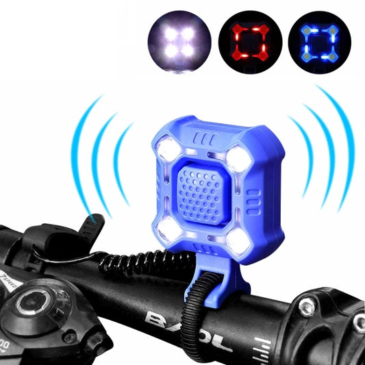 2 In 1 Bike 140db Bell 4 Lamp Cycling Light Bicycle Horn 5-sounds Alarm(Blue) by buy2fix