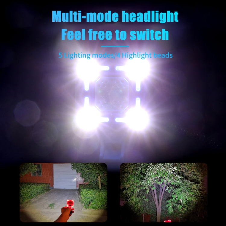 2 In 1 Bike 140db Bell 4 Lamp Cycling Light Bicycle Horn 5-sounds Alarm(Black) by buy2fix