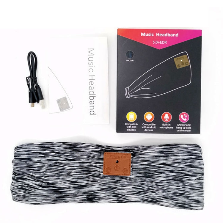 Bluetooth Wireless Headband Quick Drying Sleeping Headphones with HD Speakers(Stripe Black) by buy2fix