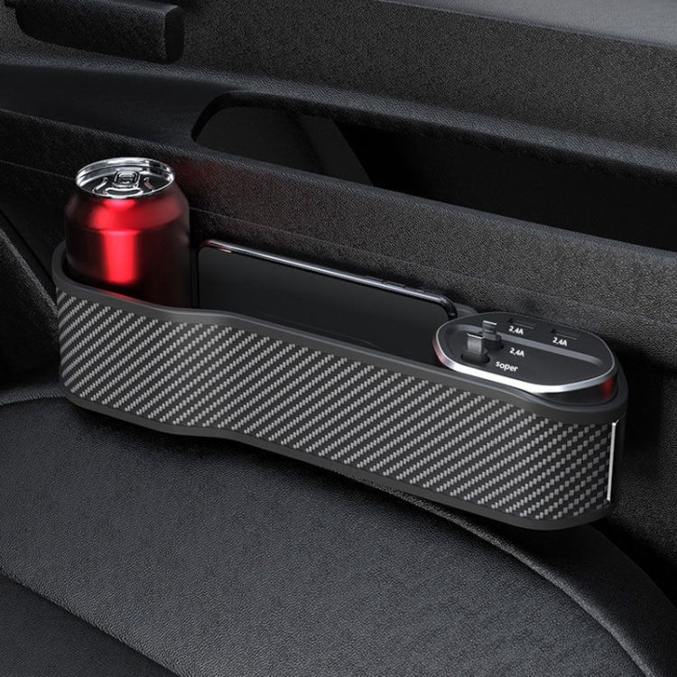 Car Seat Clip Organizer Multifunctional Car Charger, Specification: Carbon Fiber by buy2fix