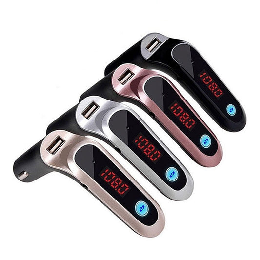 S7 Smart Digital Display Music Player Calling Car Charger, Color: Black by buy2fix