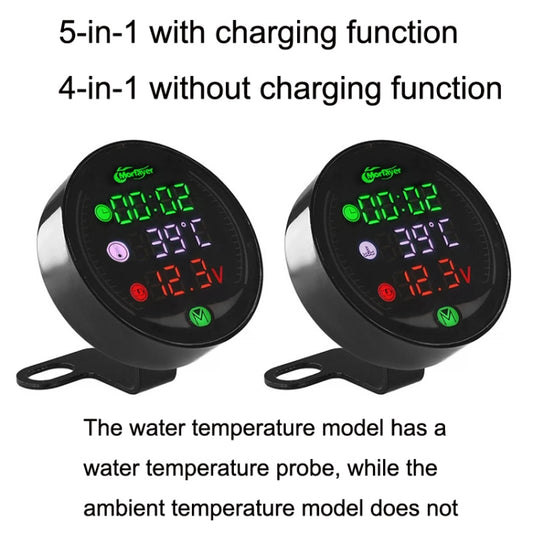 Morfayer YL-M05 4 In 1 Water Temperature Model 9-24V LED Night Vision Motorcycle Modification Instrument by buy2fix