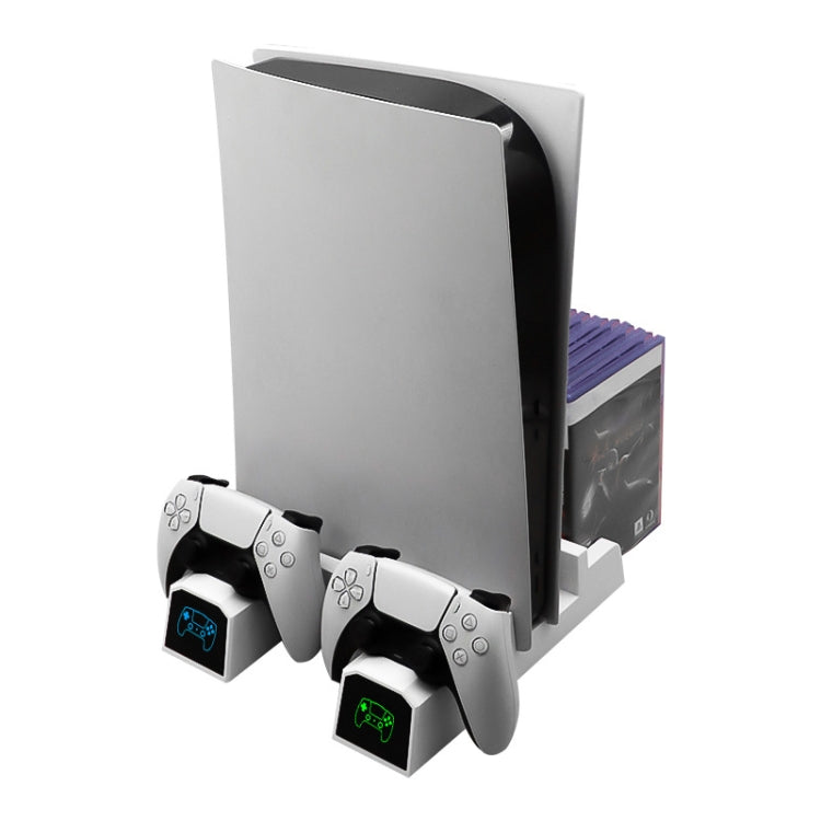 For PS5 SYP5-5088 Handle Dual Charging Cooling Fan With Disc Storage Rack by buy2fix