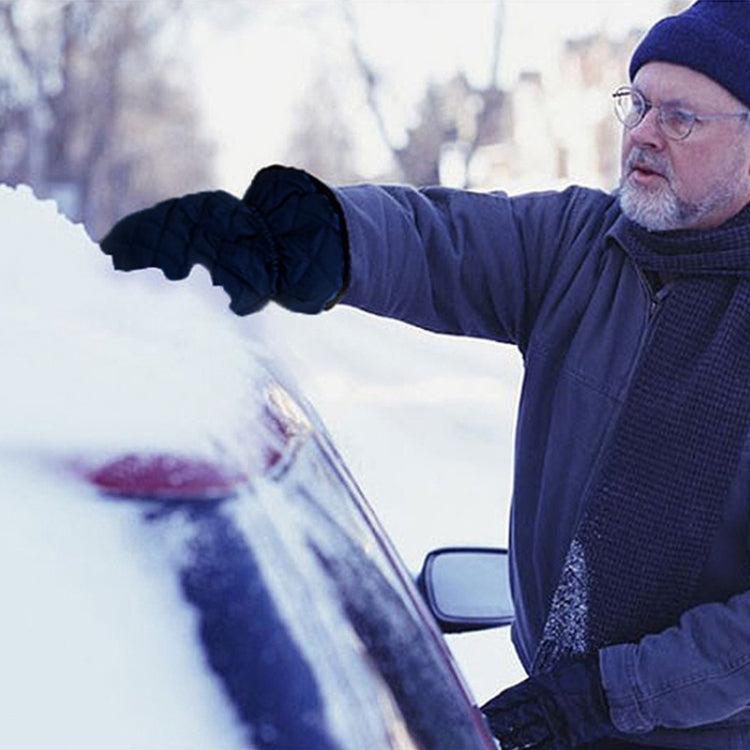 Thick Waterproof Snow Removal Shovel Car Warm Gloves(Black) by buy2fix