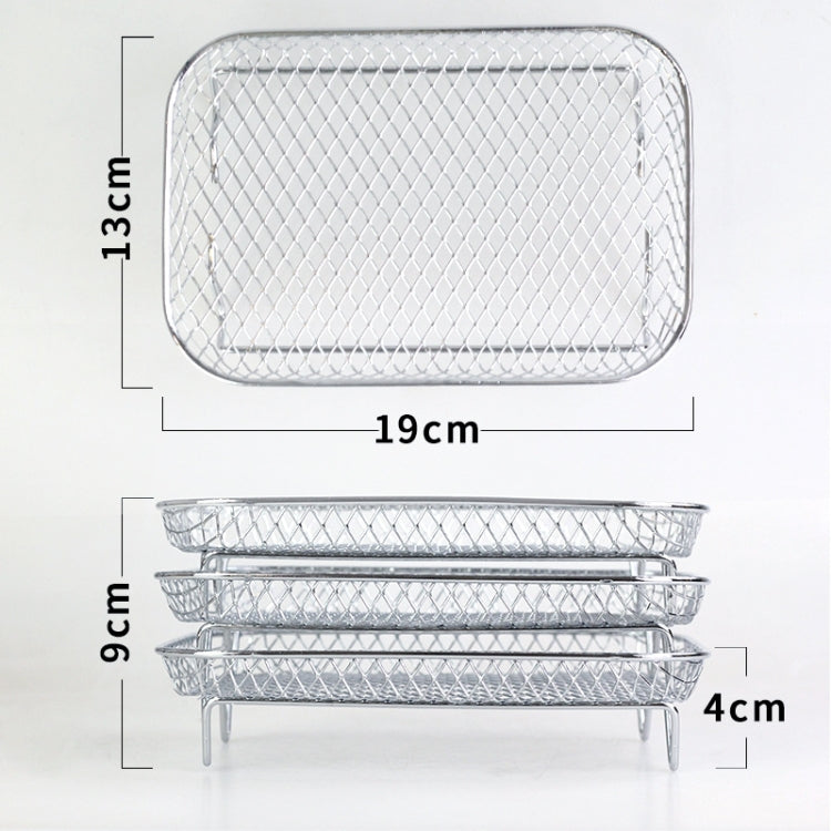 Air Fryer Accessories Three-Layer Steam Rack Stackable Dehydration Rack(Rectangle) by buy2fix