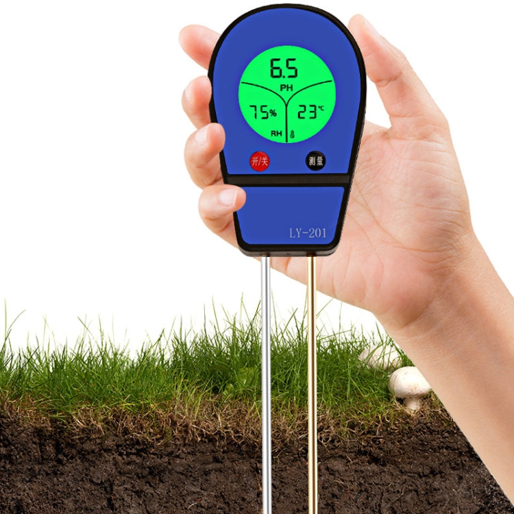 LY201 Soil PH Testing Instrument Moisture and Humidity Tester Gardening Planting Thermometer(Blue) - PH & Moisture Meter by buy2fix | Online Shopping UK | buy2fix
