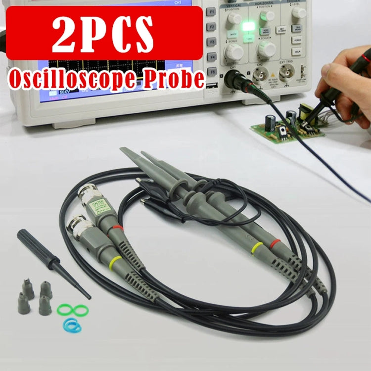 2pcs P6100 Oscilloscope Probe DC-100MHz BNC Connectors Scope Clip Probe by buy2fix