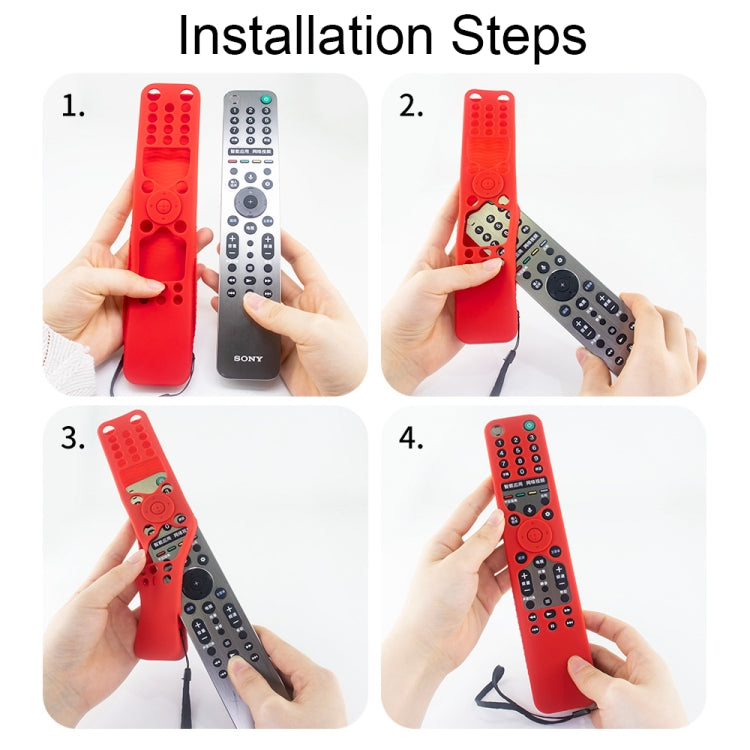 Y46 Remote Control Anti-Fall Silicone Protective Case For Sony RMF-TX600C/P/U/E 500U/E(Red) by buy2fix