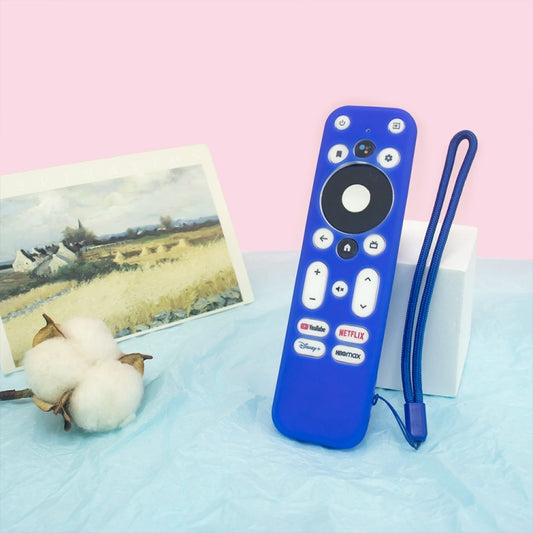 For ONN Android TV 4K UHD Streaming Device Y55 Anti-Fall Silicone Remote Control Cover(Blue) by buy2fix