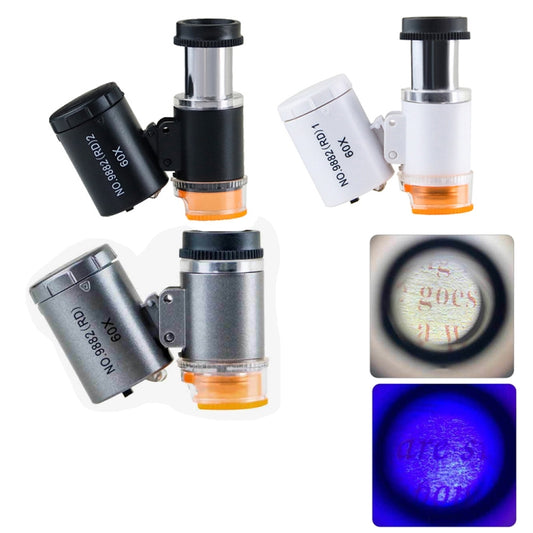 9882(RD) 60X Mini HD Banknote Detection Optical Microscope with LED Light, Color: White by buy2fix