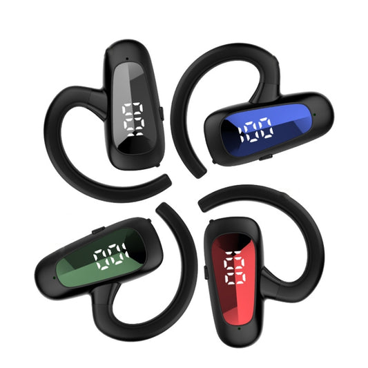 Bone Conduction Concepts Digital Display Stereo Bluetooth Earphones, Style: Single Ear(Red) by buy2fix