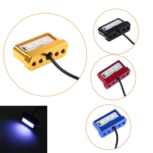 MK-114 2pcs Plane Frame CNC Aluminum Alloy LED Taillights Motorcycle License Plate Light(Black) by buy2fix