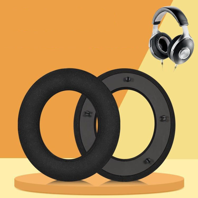 For Focal Clear MG Pro 2pcs Leather Breathable and Comfortable Headset Cover, Color: Fiber Black by buy2fix