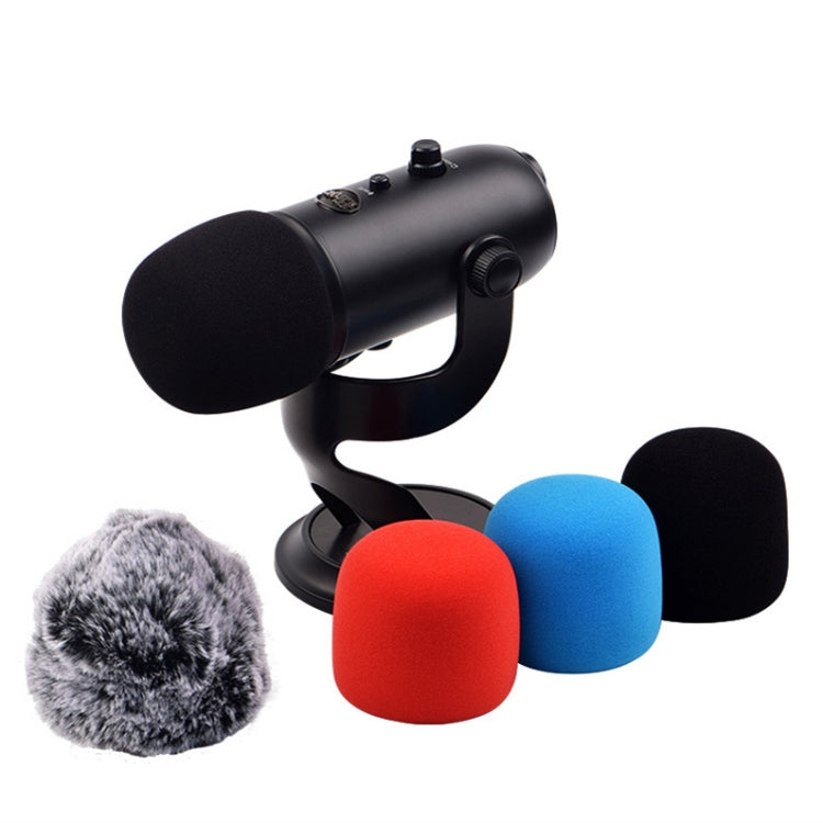 For Blue Yeti Pro Anti-Pop and Windproof Sponge/Fluffy Microphone Cover, Color: Black Hair by buy2fix