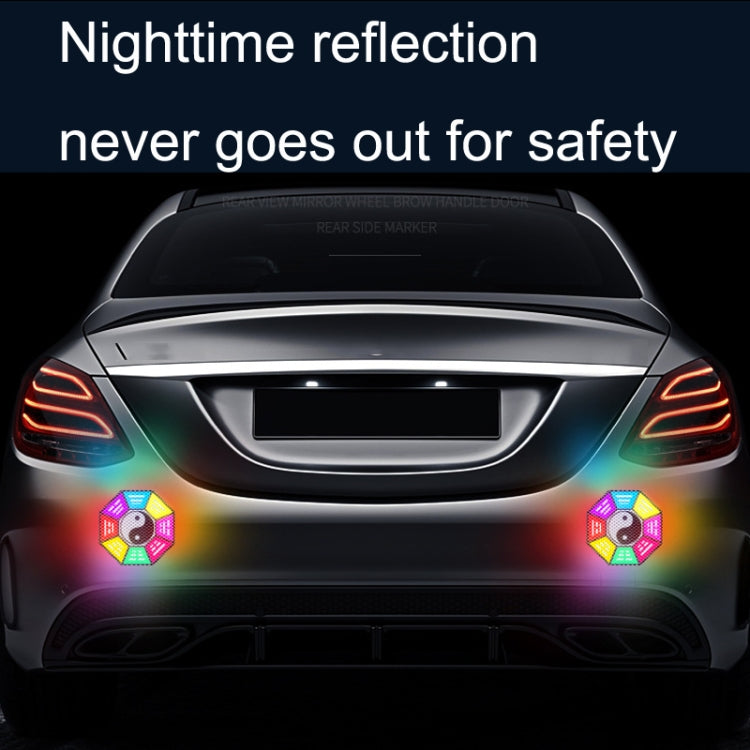 2pcs /Set Car Door Anti-Collision Scrape And Rearview Mirror Colorful Safety Warning Reflective Sticker, Style: Ordinary Model Wheel Eyebrows by buy2fix