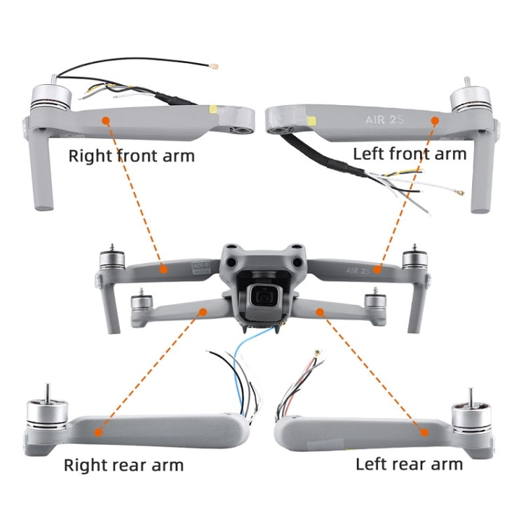 for DJI Mavic Air 2S Left Rear Arm Front And Rear Machine Arm Shell Repair Accessories by buy2fix