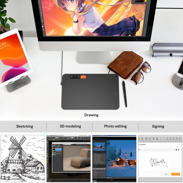 VEIKK VO1060 Digital Drawing Board Handwriting Board With Passive Wireless Pen by VEIKK
