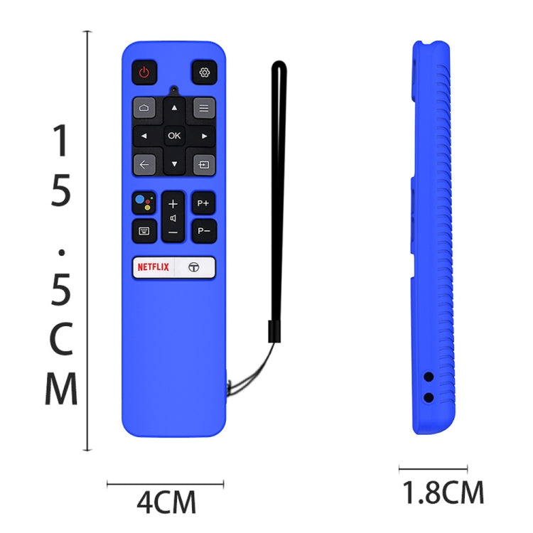 For TCL RC802V FMR1 FNR1 Y40 TV Remote Control Anti-Drop Silicone Protective Case(Blue) by buy2fix