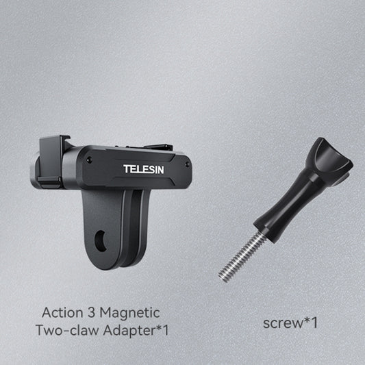 For DJI OSMO Action 3 TELESIN Magnetic Two Claw Adapter Action Camera Accessories by TELESIN